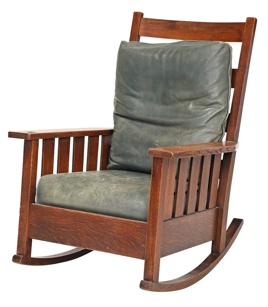 Appraisal: American Arts and Crafts Oak Rocking Chair early th century