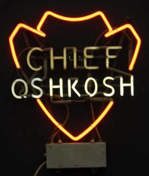 Appraisal: Chief Oshkosh Arrowhead Neon Sign Description s Oshkosh Brewing Oshkosh