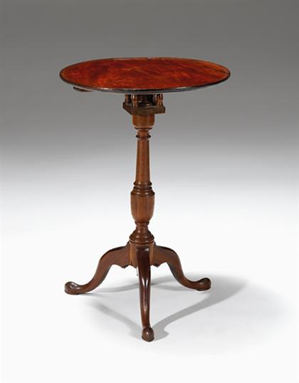 Appraisal: Queen Anne mahogany candlestand pennsylvania late th century The circular