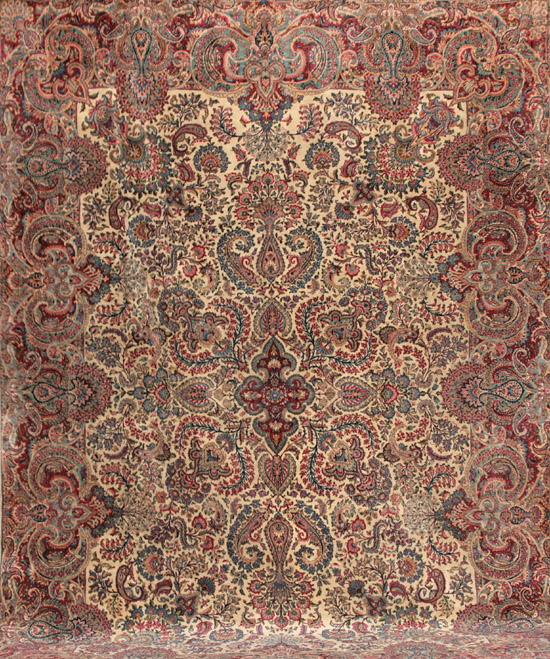 Appraisal: Laver Kerman Rug Second Quarter th Century Beige ground with