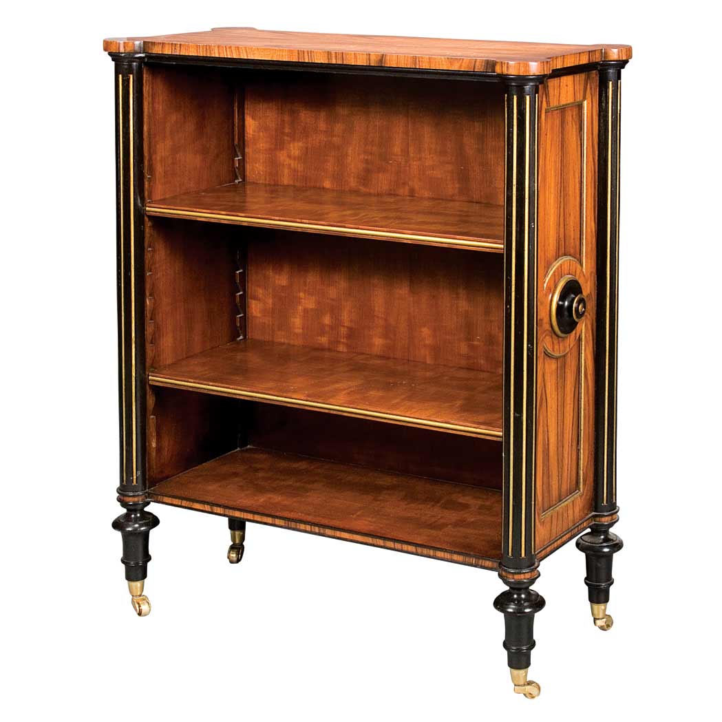 Appraisal: Regency Style Rosewood Bookcase Height inches width inches depth inches