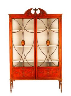 Appraisal: English Edwardian Satinwood Vitrine English late th early th century