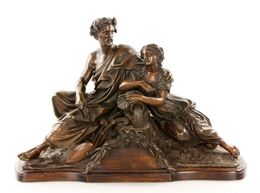 Appraisal: - Classical Bronze Sculpture Classical sculpture bronze circa depicting the