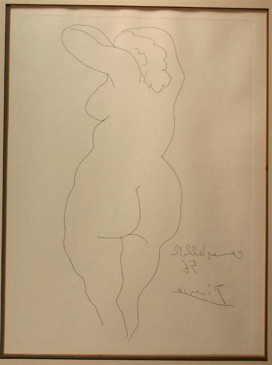 Appraisal: Picasso Pablo Nu De Dos Etching of a nude x