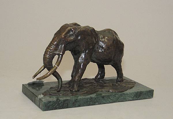 Appraisal: A patinated bronze figure of an Elephant cast after a