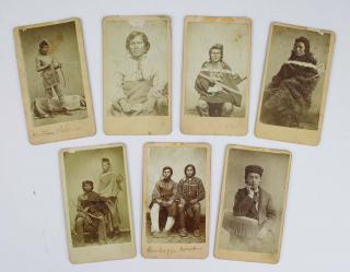 Appraisal: six important 's cdv photographs of Indians five identified including