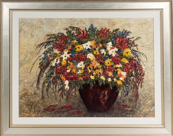 Appraisal: Sale Lot Kimberly Marshall American th century Bouquet Textures oil