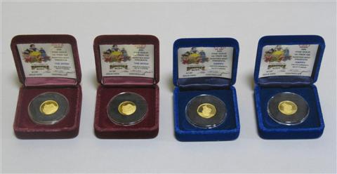 Appraisal: FOUR DISNEY SNOW WHITE TH ANNIVERSARY GOLD COINS Including two