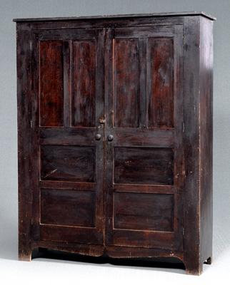 Appraisal: Kentucky paneled walnut linen press one-case construction with poplar secondary