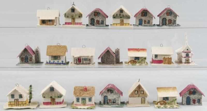 Appraisal: Lot of Small House Christmas Ornaments Description Made in Czechoslovakia