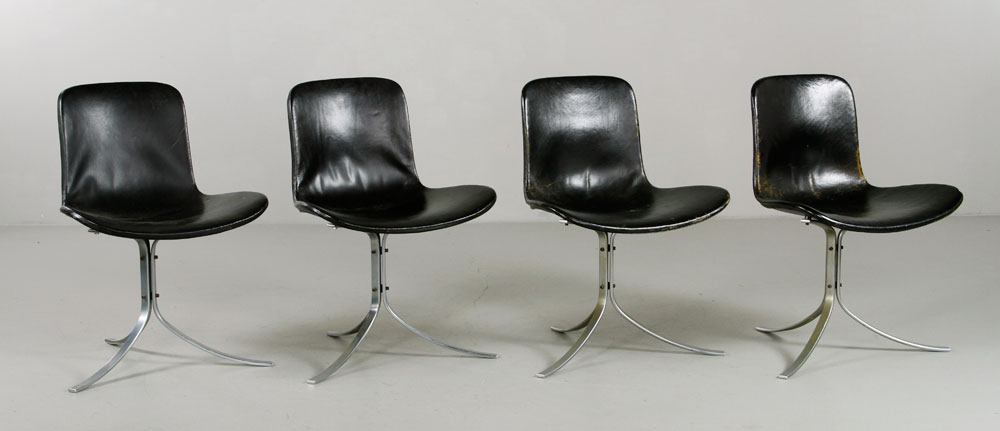 Appraisal: - Attrb Kjaerholm PK Style Dining Chairs Set of four