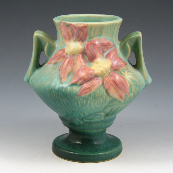 Appraisal: Roseville Clematis vase in green Marked Roseville USA - Mint