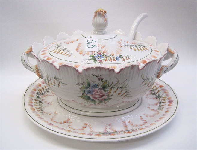 Appraisal: ITALIAN PORCELAIN SOUP TUREEN with underplate and the original porcelain