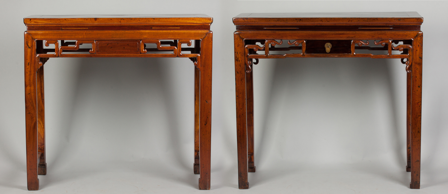 Appraisal: Pair of Chinese Side Tables C Mortise tenon