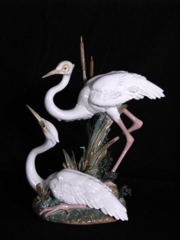 Appraisal: Lladro Marshland Mates figural grouping depicting two cranes in marshland