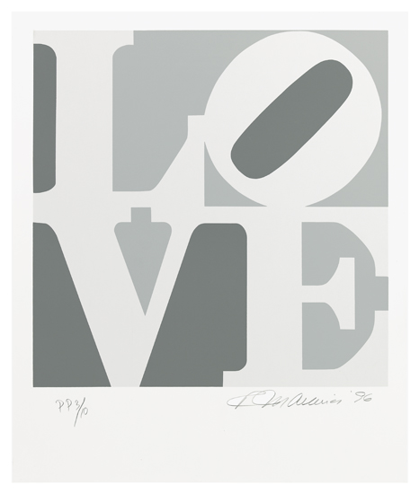 Appraisal: ROBERT INDIANA Gray Love Color screenprint on white wove paper