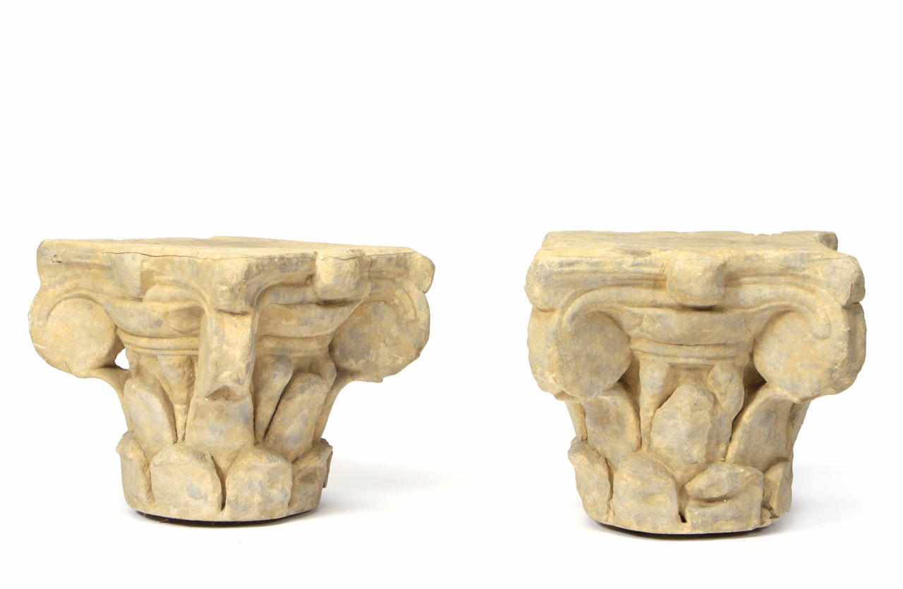 Appraisal: Property of various owners A pair of contemporary stone capitals