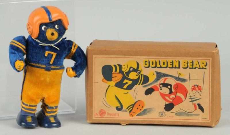 Appraisal: Golden Bear Football Player Wind-Up Toy Description Japanese Working Comes