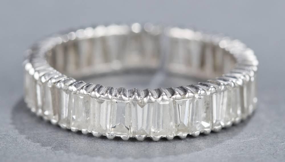 Appraisal: ct baguette platinum eternity band ct baguette eternity band Approximatly