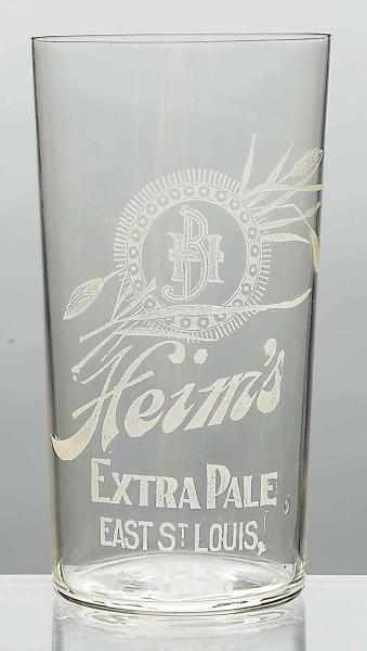 Appraisal: Heim's Extra Pale Acid-Etched Beer Glass East St Louis IL