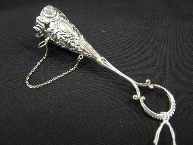 Appraisal: Sterling Silver Tussey Mussey Posie Holder fancy floral long excellent