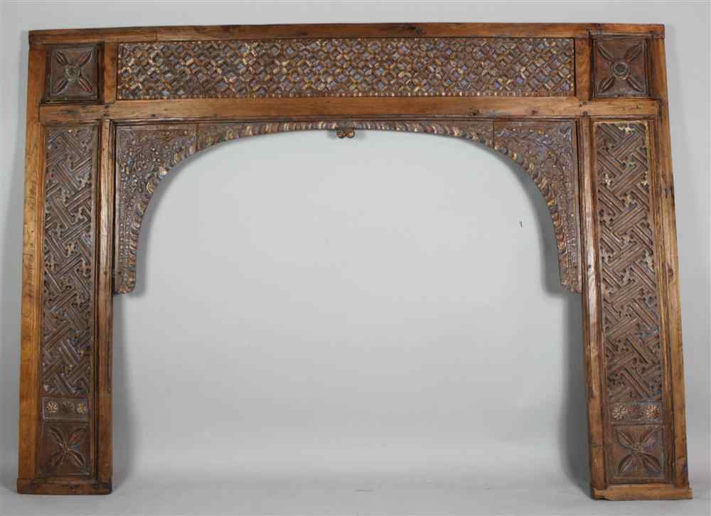 Appraisal: INDONESIAN CURVED HEAD BOARD h w d in