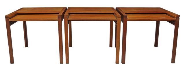 Appraisal: lot of Danish mid-century modern teak work tables Christian Hvidt