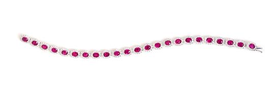 Appraisal: Sale Lot An Karat White Gold Ruby and Diamond Bracelet