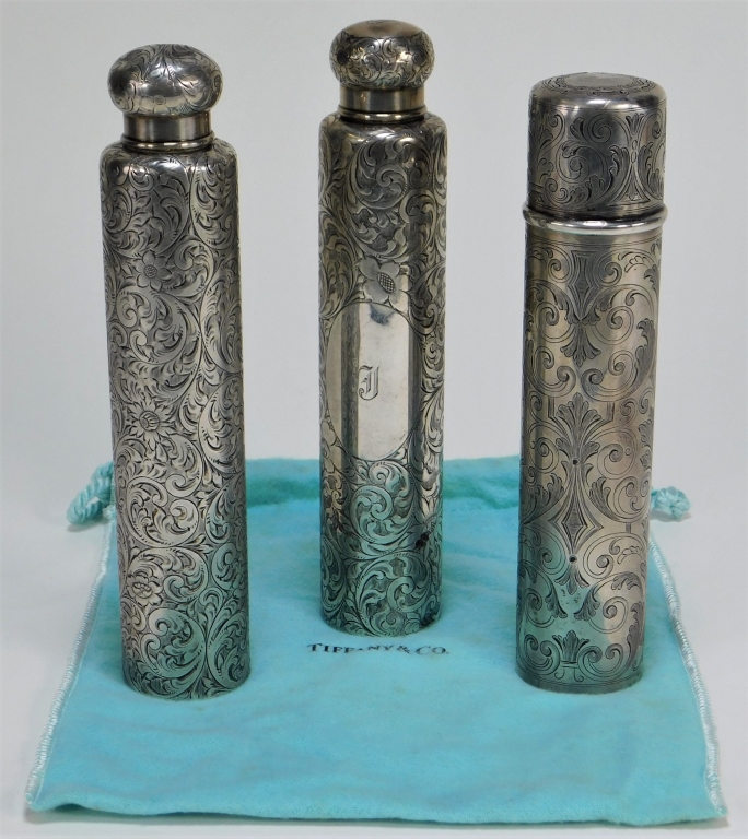 Appraisal: PC TIFFANY CO STERLING SILVER SCENT BOTTLES New YorkEarly th