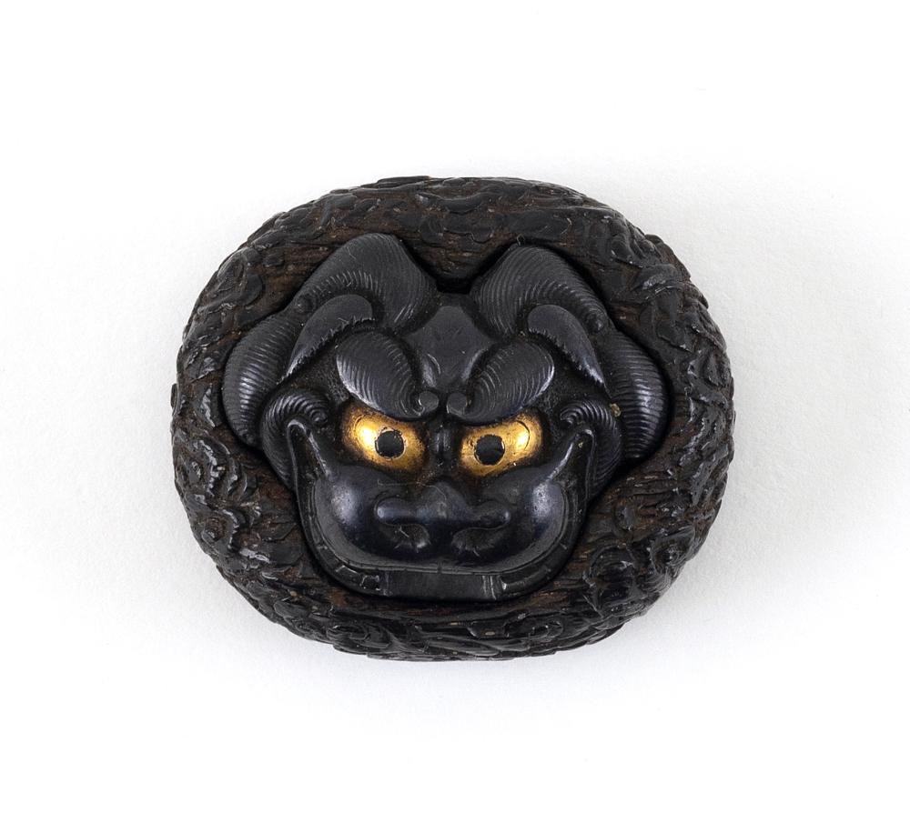 Appraisal: JAPANESE SHAKUDO GILT METAL AND WOOD MANJU TH CENTURY LENGTH