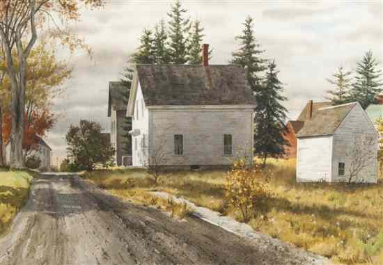 Appraisal: Walter Brightwell Jr American - Where the Sidewalk Ends watercolor