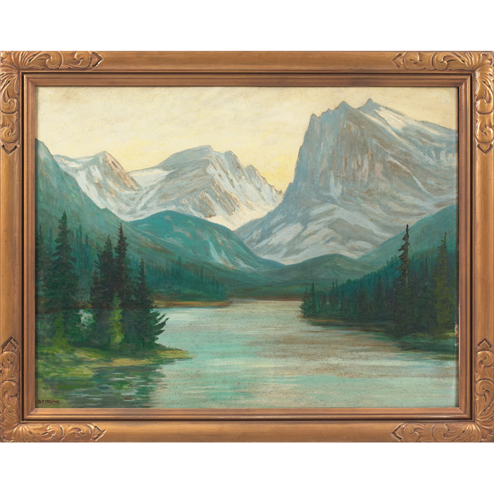 Appraisal: David Stirling American - Long Lake Boulder Colorado oil on