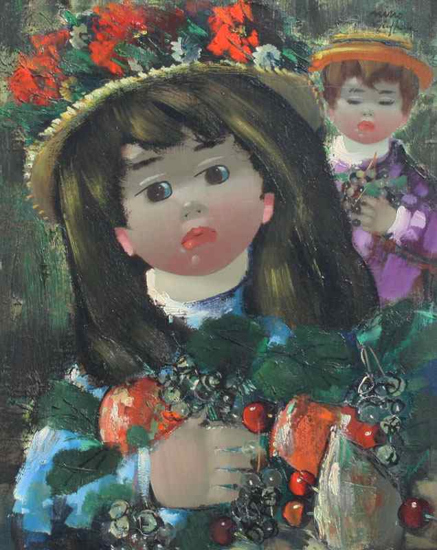 Appraisal: GIUFFRIDA Nino Italian - ''Enfants et Fruits'' Big Eyed Girl