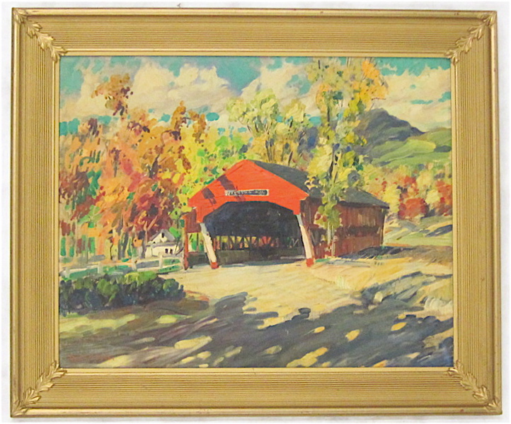 Appraisal: DAVID C BAKER OIL ON CANVAS - American Red covered