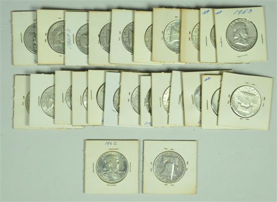 Appraisal: Silver Franklin Halves coins in this lot with various dates