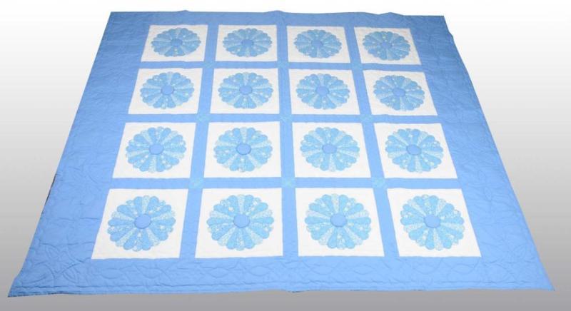 Appraisal: Antique Blue Floral Pattern Quilt Description Hand stitched No stains