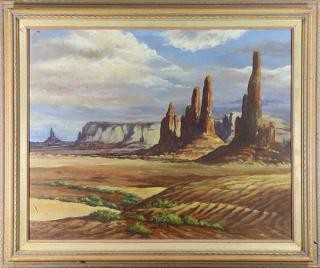 Appraisal: Painting View of Monument Valley Southwestern School th century View