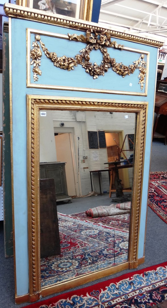 Appraisal: A th century French pale blue and parcel gilt rectangular