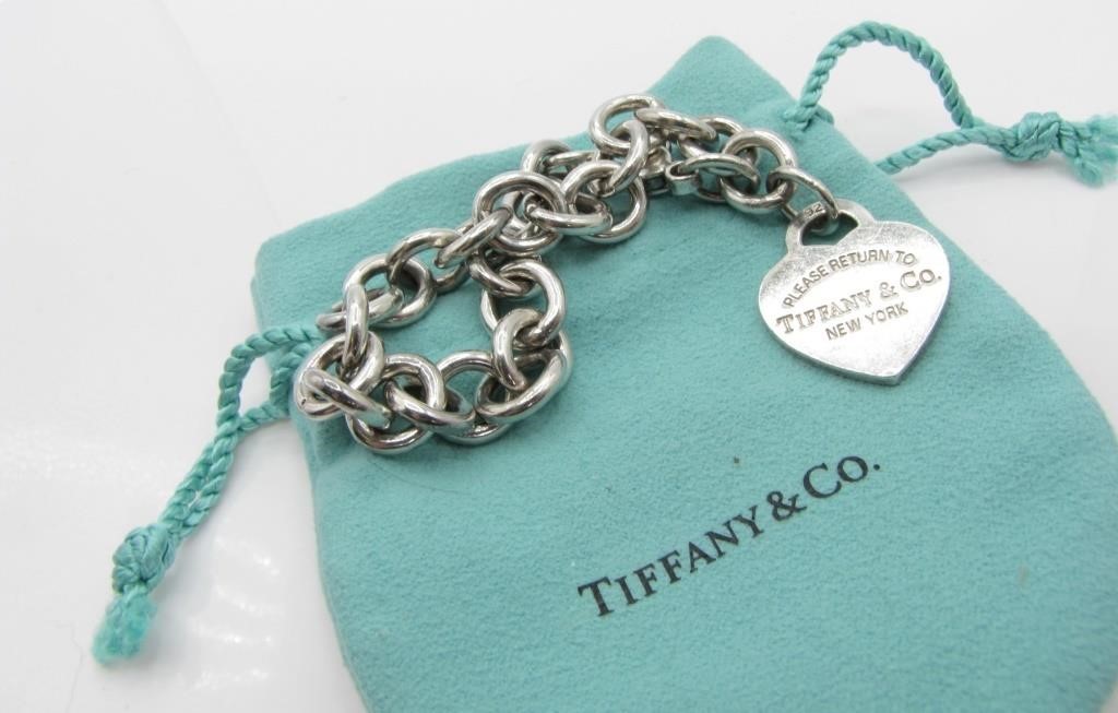 Appraisal: A sterling silver Tiffany Co link chain bracelet measuring long