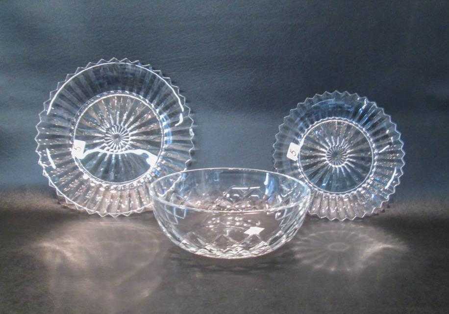 Appraisal: THREE BACCARAT CRYSTAL TABLEWARE ITEMS Bowl D and set of