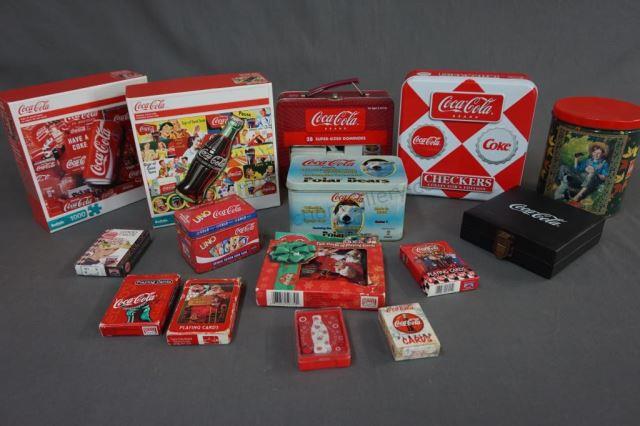 Appraisal: Grouped Lot of Coca-Cola Games Cards Puzzles This grouped lot