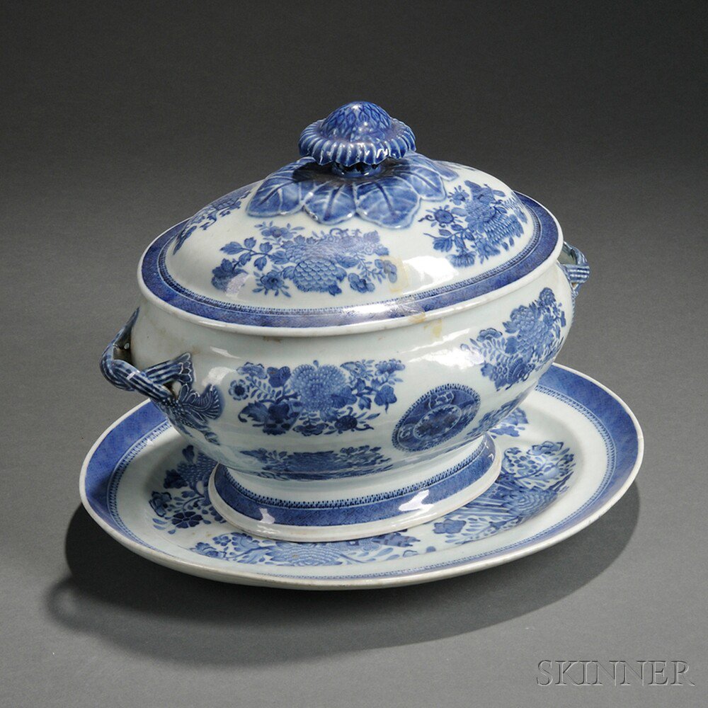 Appraisal: Fitzhugh Porcelain Covered Tureen and Undertray China th century imperfections