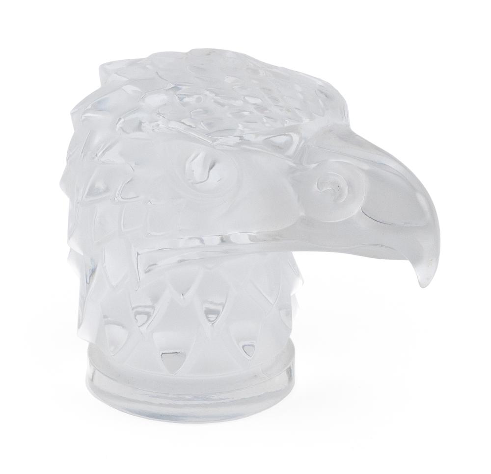 Appraisal: LALIQUE TETE D'AIGLE CRYSTAL EAGLE'S HEAD CAR ORNAMENT FRANCE CIRCA