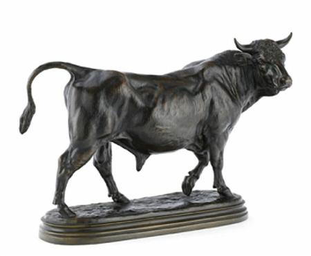 Appraisal: ISIDORE BONHEUR FRENCH - STANDING BULL WITH HEAD TURNED Bronze