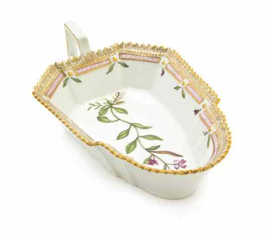 Appraisal: A Royal Copenhagen Flora Danica Porcelain Sauce Boat decorated with