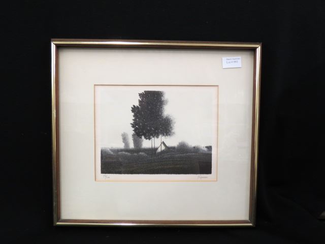 Appraisal: Robert Kipniss lithograph Sentinels well listed artist signed numbered of