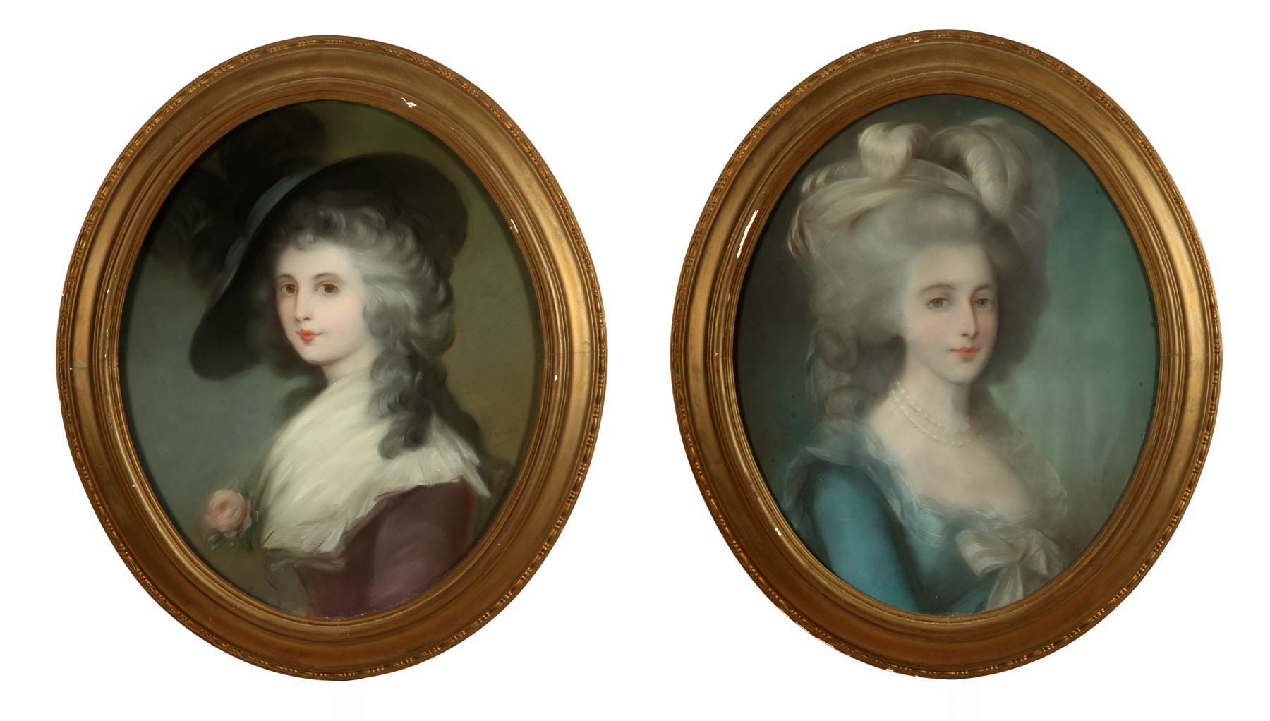 Appraisal: TWO PORTRAITS OF WOMEN AMERICAN OR EUROPEAN EARLY TH CENTURY