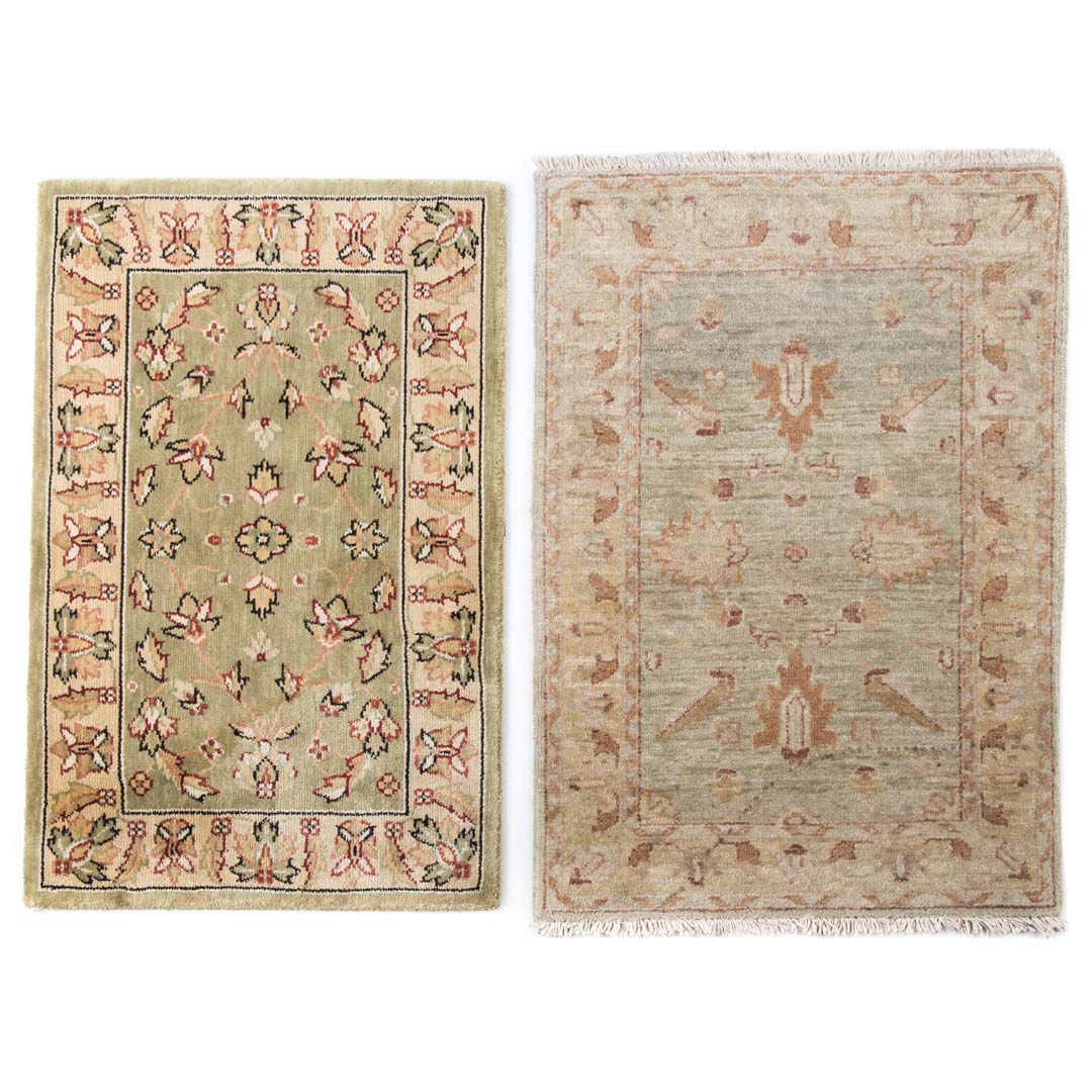 Appraisal: Indo Oushak and machine made scatter rugs Indo Oushak -