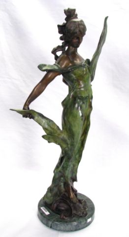 Appraisal: Bronze sculpture signed by Roche depicting mythical figure wrapped in