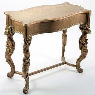 Appraisal: Magician's Table Magician s Table American ca s Gold-glazed pine